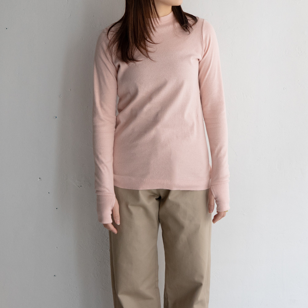 seamless cotton/thumb hole top/peach bud/size1.2