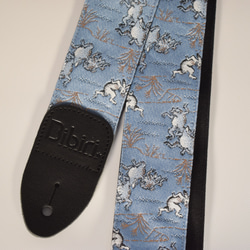 和柄 ギターストラップ 金襴 菊文様 | Handmade Japanese Guitar Strap