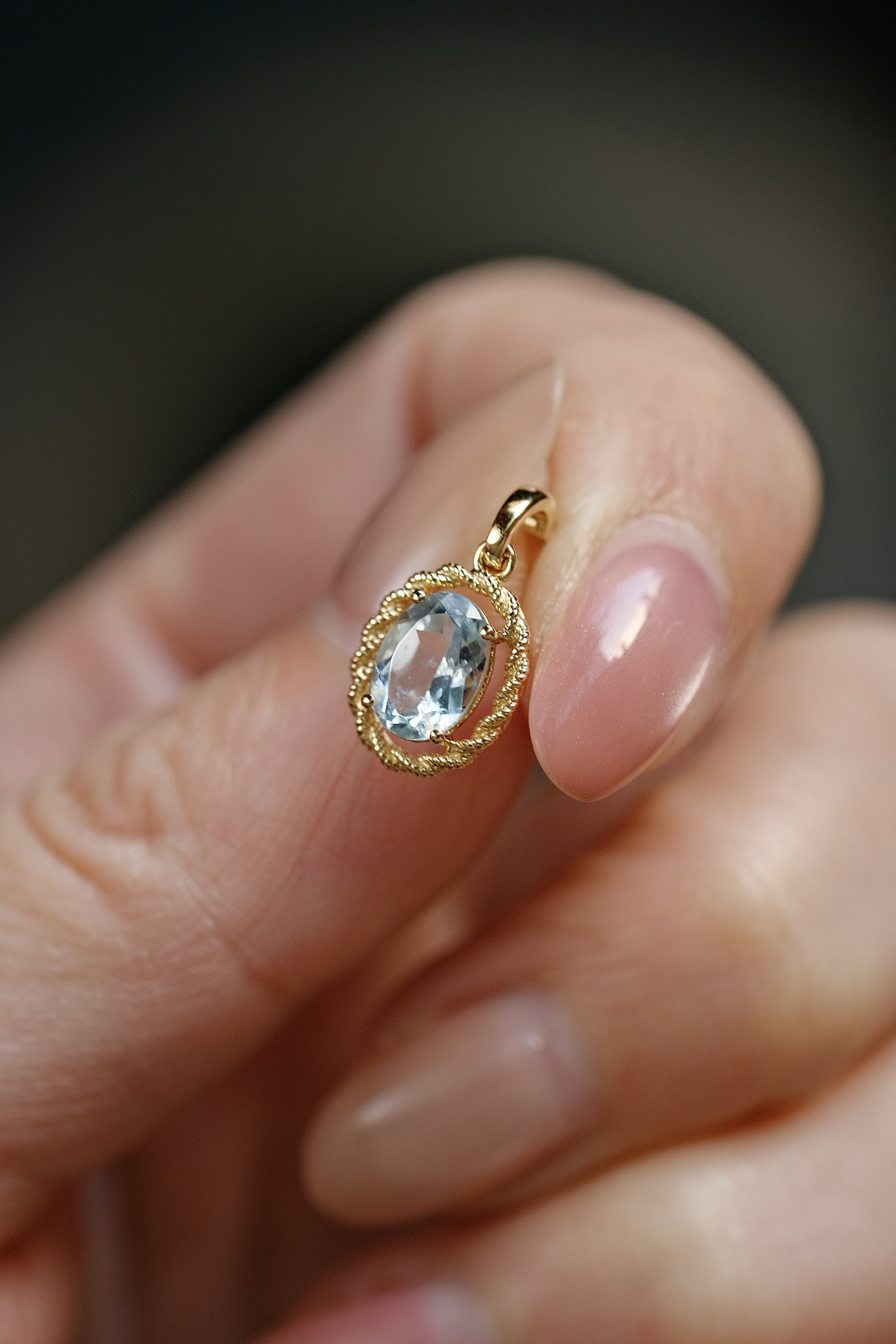 アクアマリンペンダントトップ6402