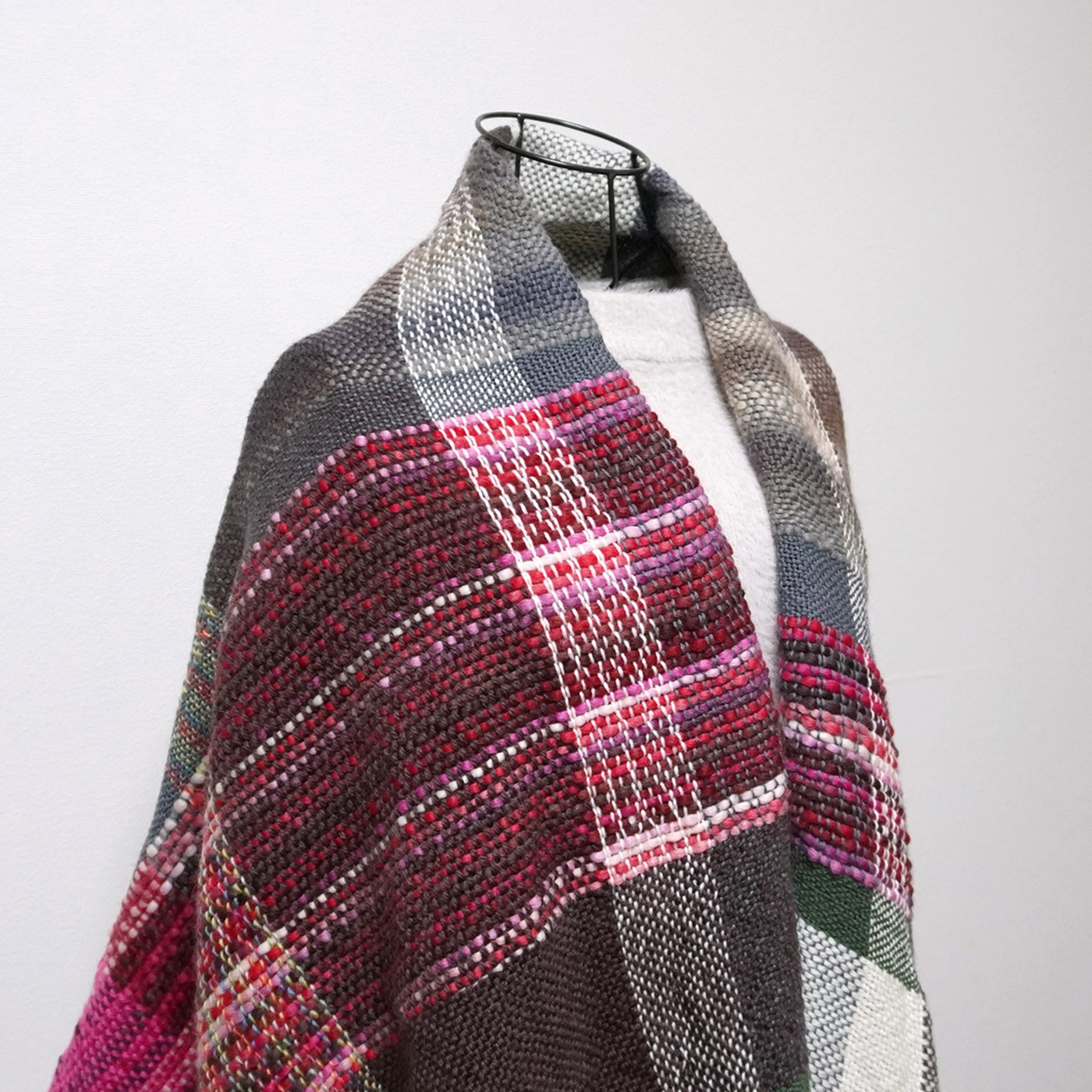 手織りの大判ブランケット 16064