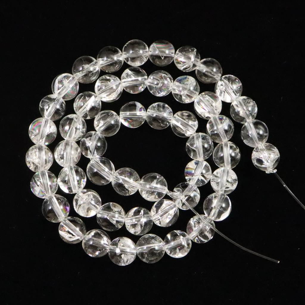 ヒマラヤ水晶 アイリスクォーツ 8ミリ玉 一連 現品 37.7g #13339