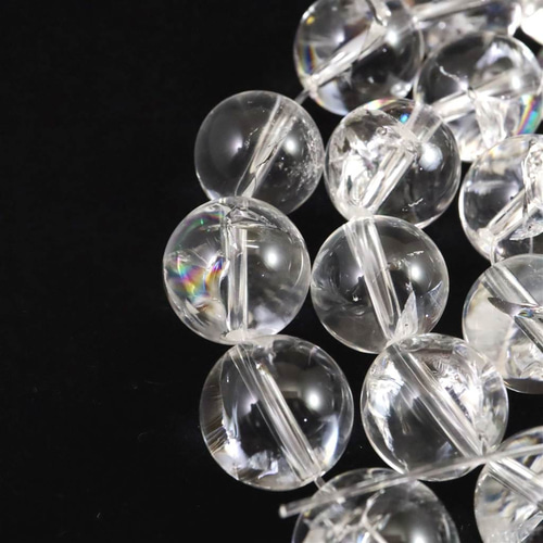 ヒマラヤ水晶 アイリスクォーツ 12ミリ玉 一連 現品 84.6g #69682