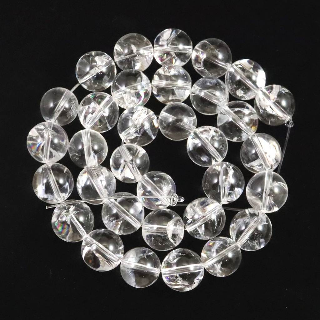 ヒマラヤ水晶 アイリスクォーツ 12ミリ玉 一連 現品 84.6g #69682