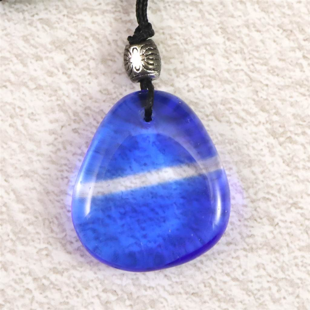 H&E社 シベリアンブルークォーツ　タンブル コード ペンダント 9.3g #12274