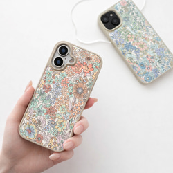 多機種対応 カラーリアケース 【 リバティプリント マーガレットアニー 】 名入れ スマホケース JX02K 17枚目の画像