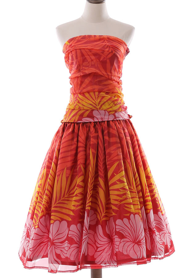 受注生産　オーダーメイド　パウスカート　チューブトップ  プリントオーガンジー nws00020