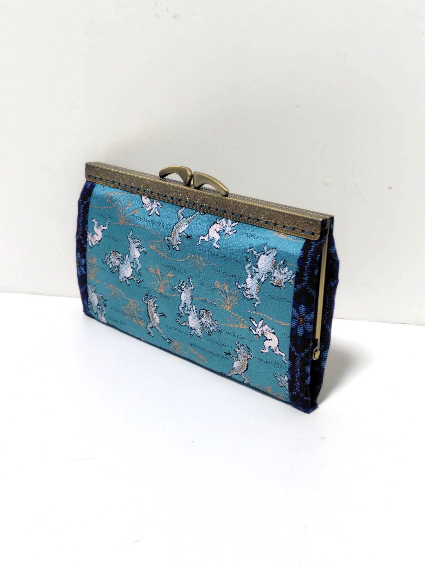 【受注制作】鳥獣戯画 金襴のがま口長財布