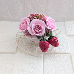 クレイフラワー❀大人可愛い♪バラとミニデイジーの小物入れ❀贈り物に