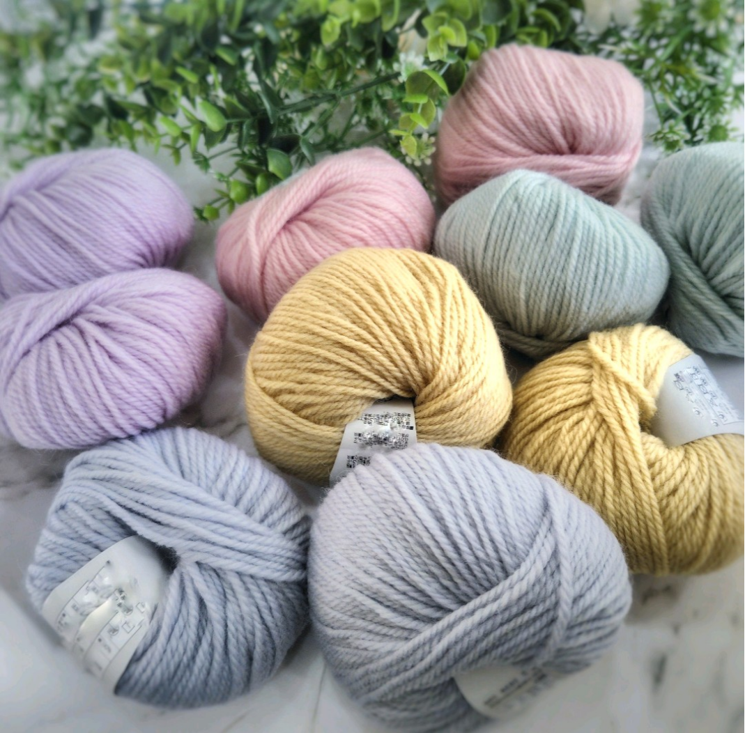 EMIM Bloom Lux│春カラー 花咲く差し込みウールマフラー かぎ針編み 手編み 春ストール │ピンク 桜 桜色