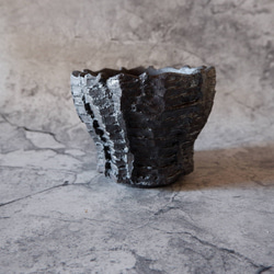 5号窯変黒鉢410　塊根植物　多肉植物　アガベ　盆栽　植木鉢　作家鉢　鉢台　沖縄 3枚目の画像