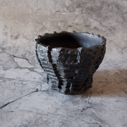 5号窯変黒鉢410　塊根植物　多肉植物　アガベ　盆栽　植木鉢　作家鉢　鉢台　沖縄 1枚目の画像