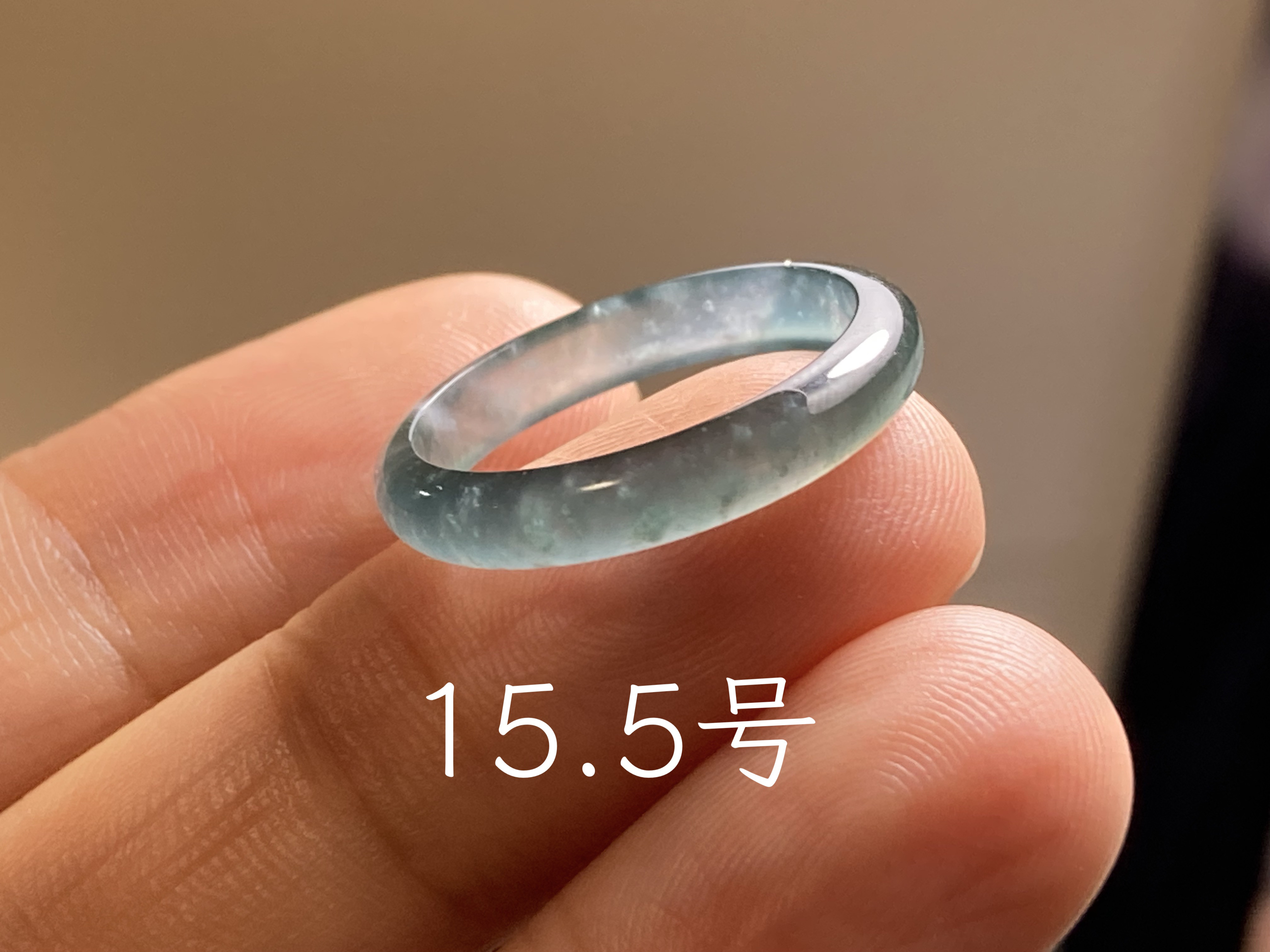 L16-49 上品 高氷種 15.5号 墨緑 グアテマラ産 A貨 本翡翠 くりぬき リング