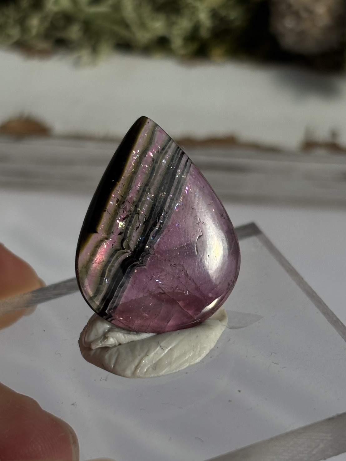 パーティーカラートルマリン 天然石 ルース 希少 虹色の輝き ピンク＆グリーン