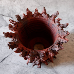 3.5号赤鬼鉢412　塊根植物　多肉植物　アガベ　盆栽　植木鉢　作家鉢　鉢台　沖縄 4枚目の画像