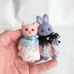 ◾受注制作・羊毛フェルトの猫マトリョーシカ・カラフルローズ 羊毛