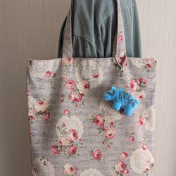 フラットトートバッグ　グレー 9枚目の画像