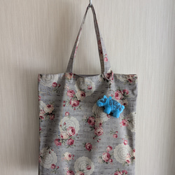 フラットトートバッグ　グレー 8枚目の画像