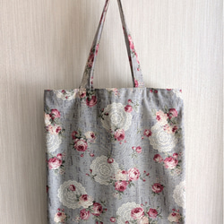 フラットトートバッグ　グレー 2枚目の画像