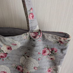 フラットトートバッグ　グレー 6枚目の画像