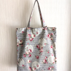 フラットトートバッグ　グレー 1枚目の画像