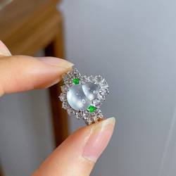 翡翠」K18 天然ヒスイ 天然ダイヤモンド 上品 忍耐 5月誕生石 本翡翠 A