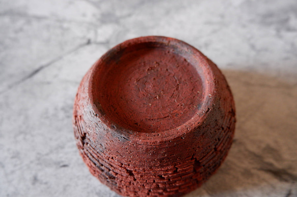 4.5号赤土裂紋爬虫類シェルター417　昆虫　陶器製　作家もの　沖縄 4枚目の画像