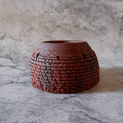 4.5号赤土裂紋爬虫類シェルター417　昆虫　陶器製　作家もの　沖縄 3枚目の画像