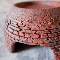 4.5号赤土裂紋爬虫類シェルター417　昆虫　陶器製　作家もの　沖縄 2枚目の画像