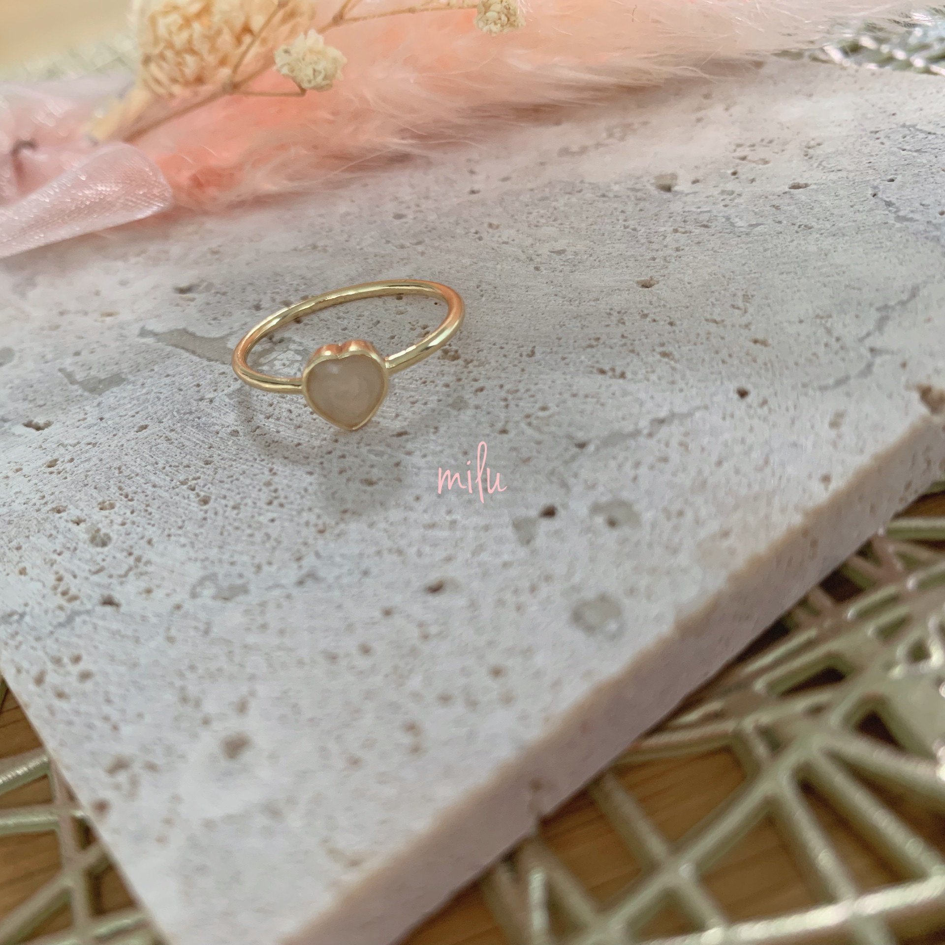 母乳ジュエリー　ハートのリング