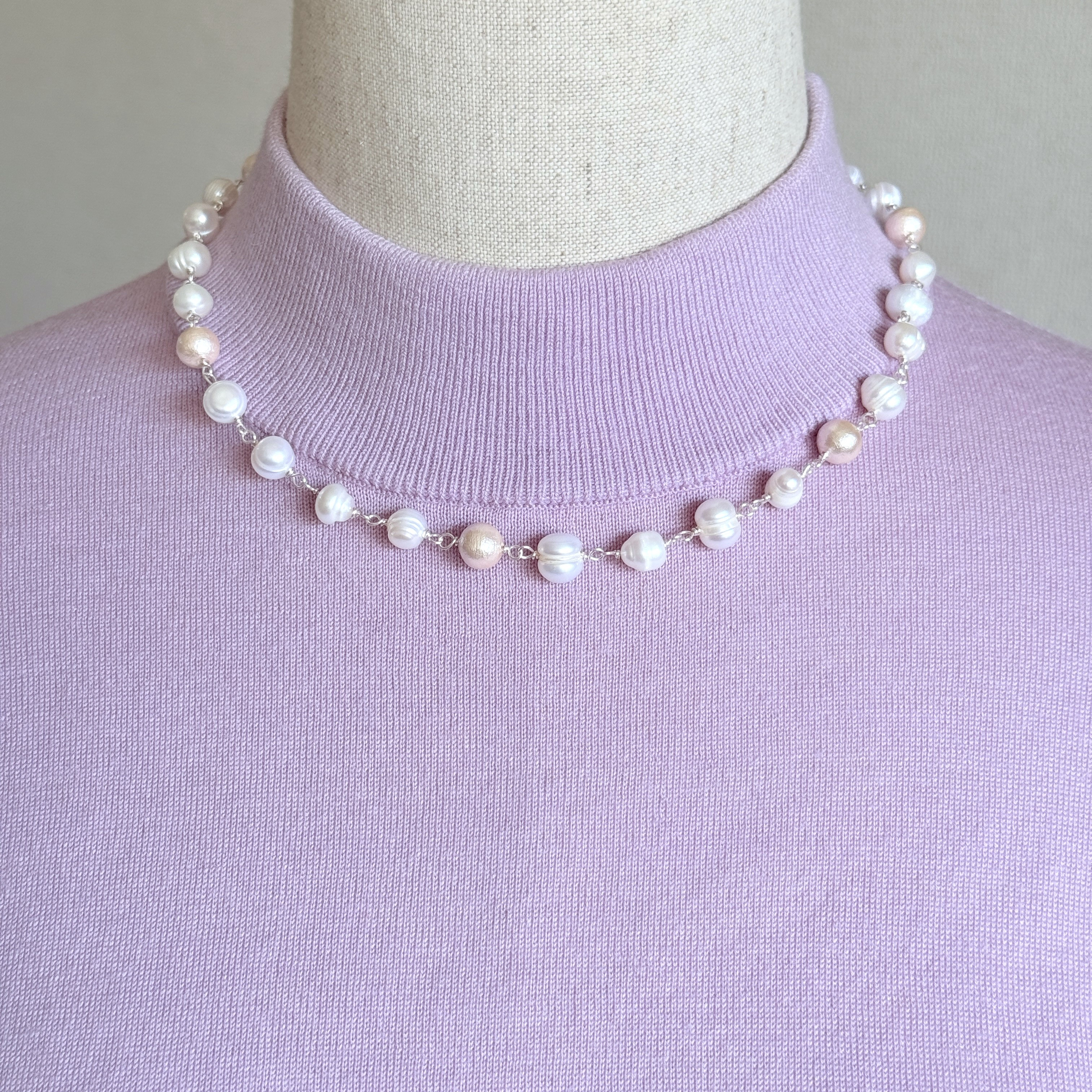 淡水パール 3連ネックレス 1連・2連・3連アレンジ可｜普段使い オケージョン 卒業・入学式