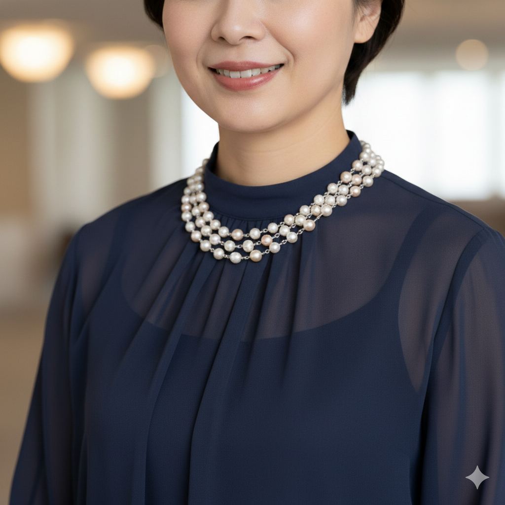 淡水パール 3連ネックレス 1連・2連・3連アレンジ可｜普段使い オケージョン 卒業・入学式