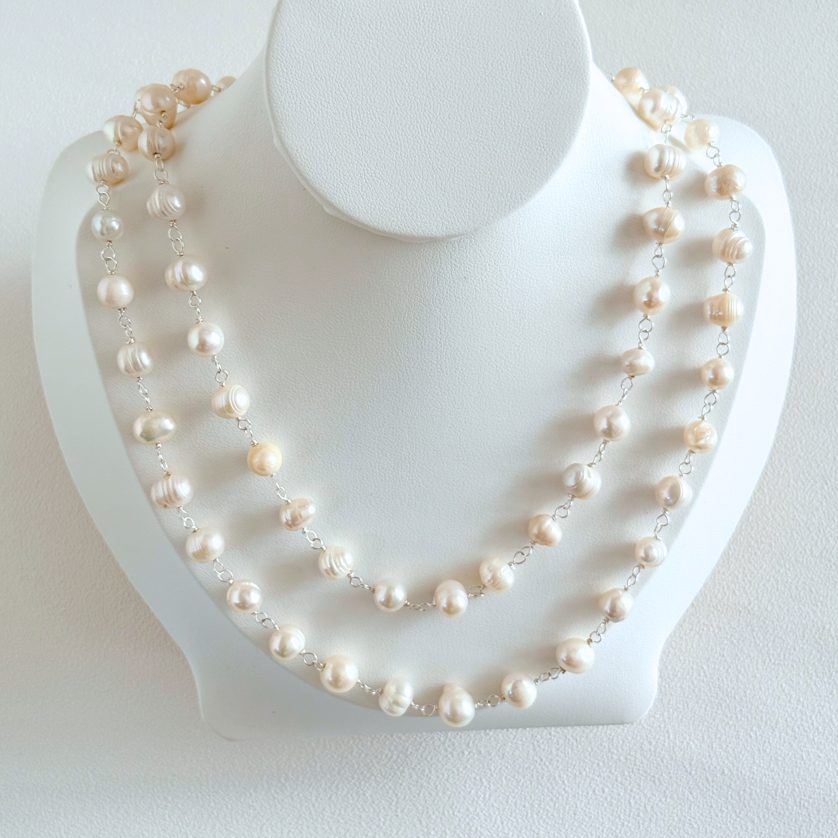淡水パール 3連ネックレス 1連・2連・3連アレンジ可｜普段使い オケージョン 卒業・入学式