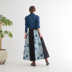 Creema獨家款 * 獨一無二 * 花卉圖案轉換為主要特色 * 刺繡十字繡 * 長裙 * 黑色 第5張的照片