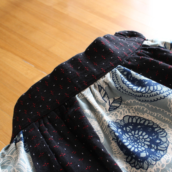 Creema獨家款 * 獨一無二 * 花卉圖案轉換為主要特色 * 刺繡十字繡 * 長裙 * 黑色 第8張的照片