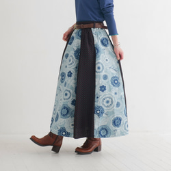 Creema獨家款 * 獨一無二 * 花卉圖案轉換為主要特色 * 刺繡十字繡 * 長裙 * 黑色 第3張的照片