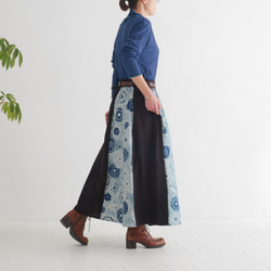 Creema獨家款 * 獨一無二 * 花卉圖案轉換為主要特色 * 刺繡十字繡 * 長裙 * 黑色 第6張的照片