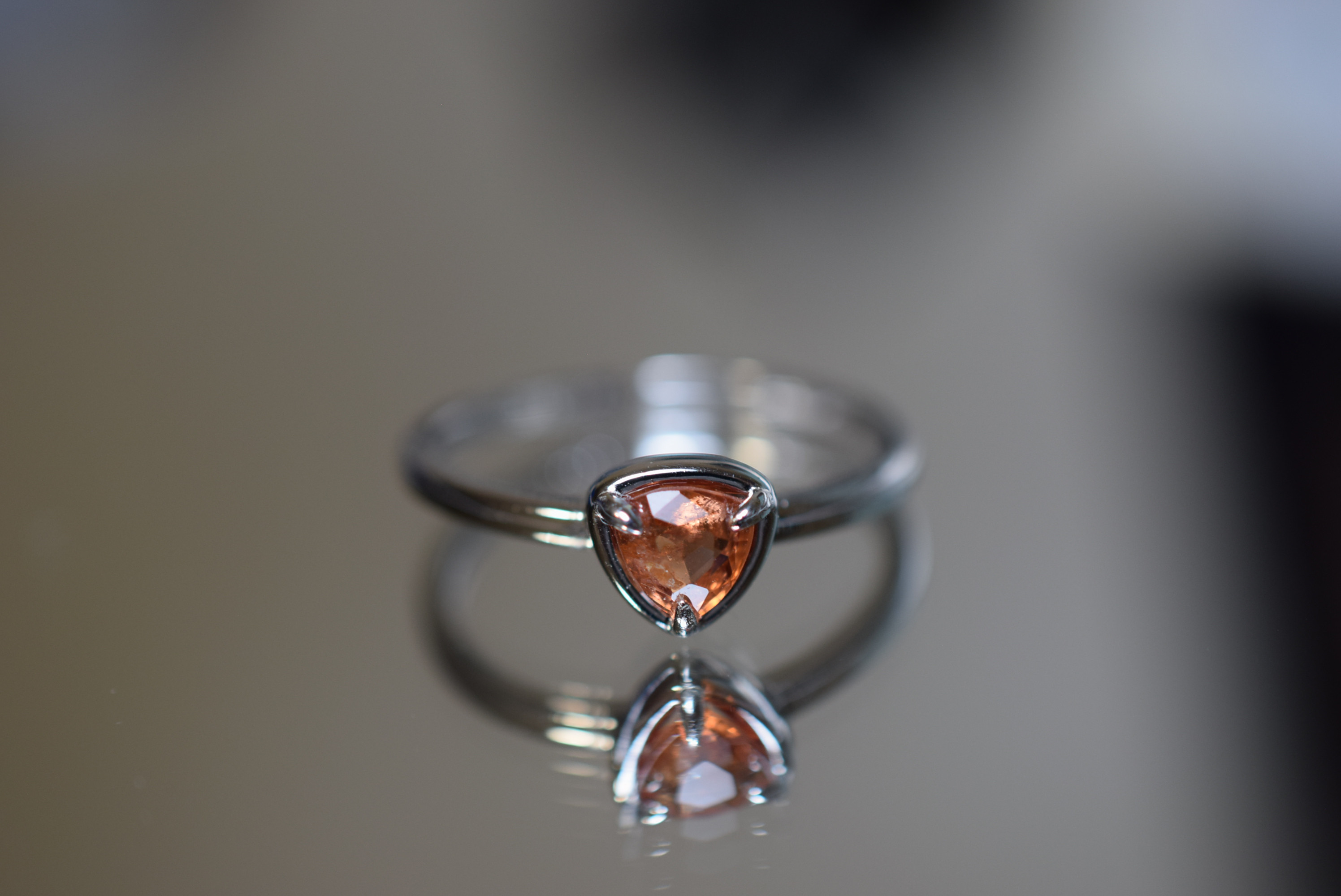 RG10-164 シルバー 非加熱 金橙色 スピネル リング ミャンマー産 フリーサイズ 指輪 金属アレルギー対応