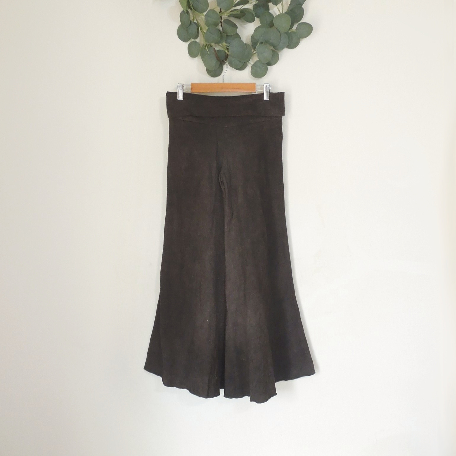 asana ヘンプコットン 厚手 フレアーパンツ●草木染めマクガ