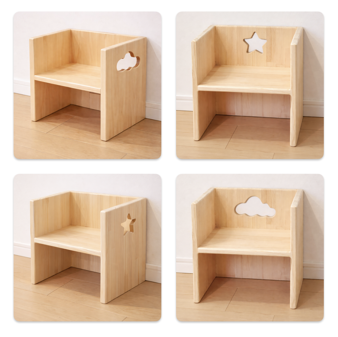 オーダーメイド 手作りチェア 2脚 送料込み（特殊切り抜き ミルクホワイト塗装）