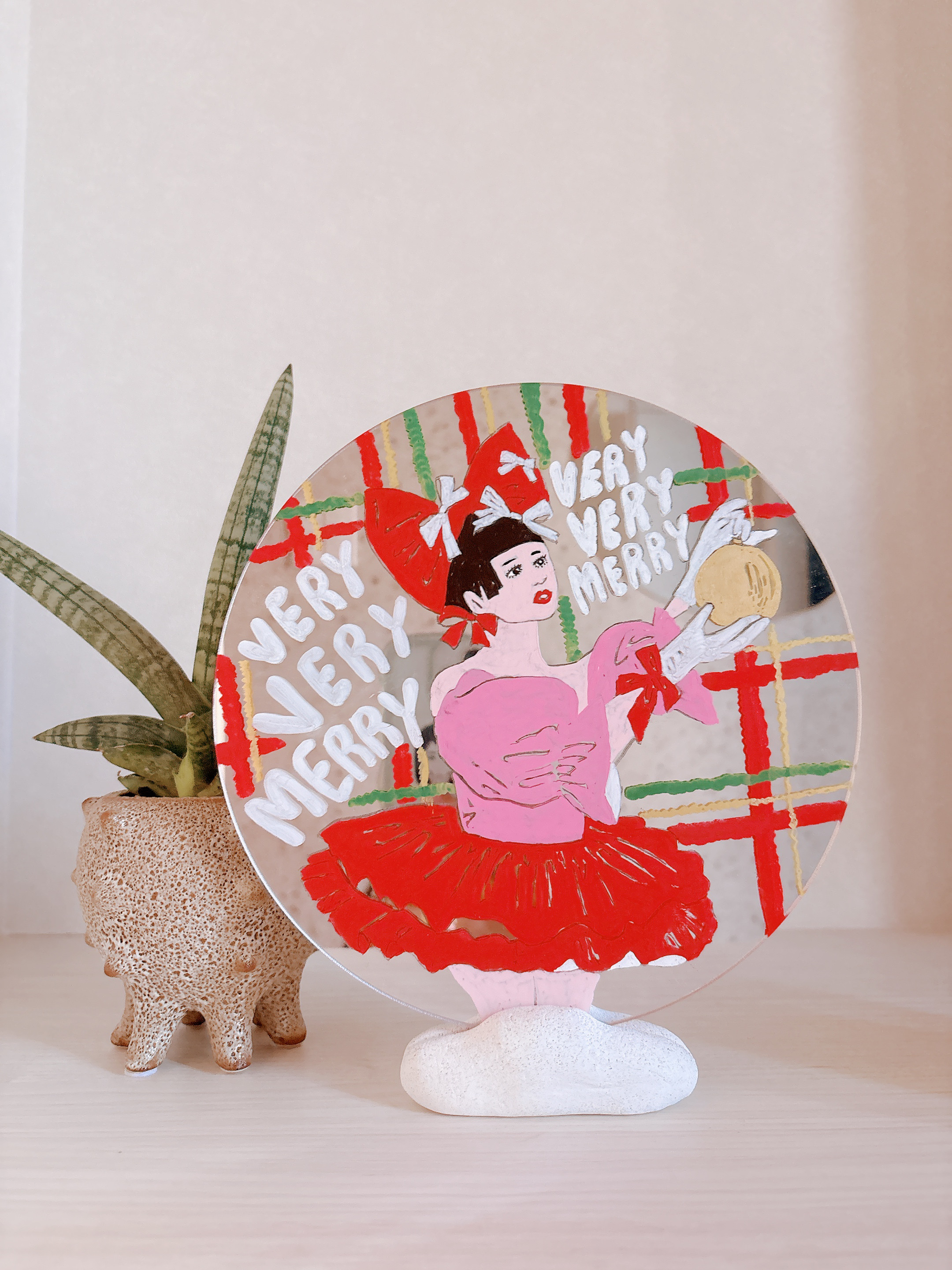 アクリルミラースタンド（インテリア雑貨）VERY VERY MERRY