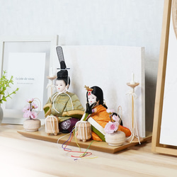 ミニチュアサイズのお雛様 ✿ちりめん細工のお雛様三段飾り✿ ひな人形