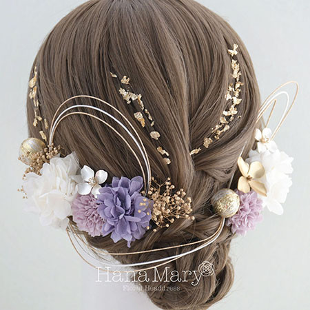 袴　卒業式髪飾り　成人式 髪飾り 卒業式　ヘアアクセ　七五三　紫　ヘア飾り