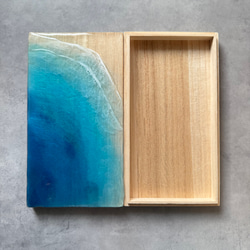 Sea Wood Collection – 深青の奥行【無垢 一枚板 耳付き】 立体