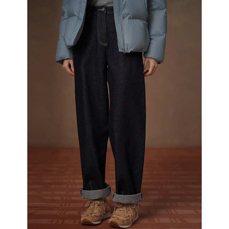 都会スタイルのベーシック、誰にでも似合う温かみ ブラッシュ加工のあったかハイウエストデニム#957