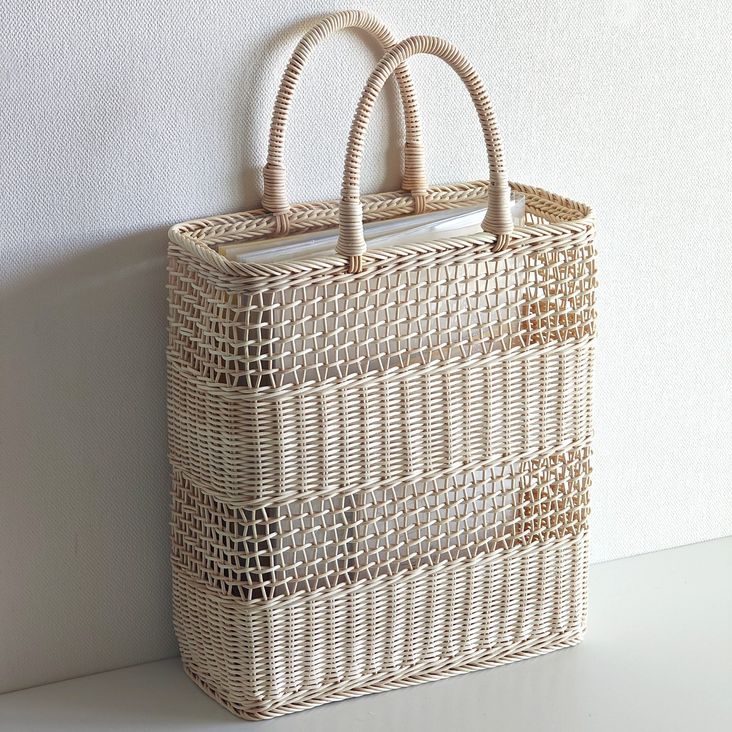 四角いトート・Ａ４縦（太縞ー）