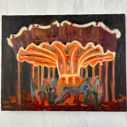 油彩 絵画 『Wild Flowers 2025』｜丸形アートパネル 直径30cm