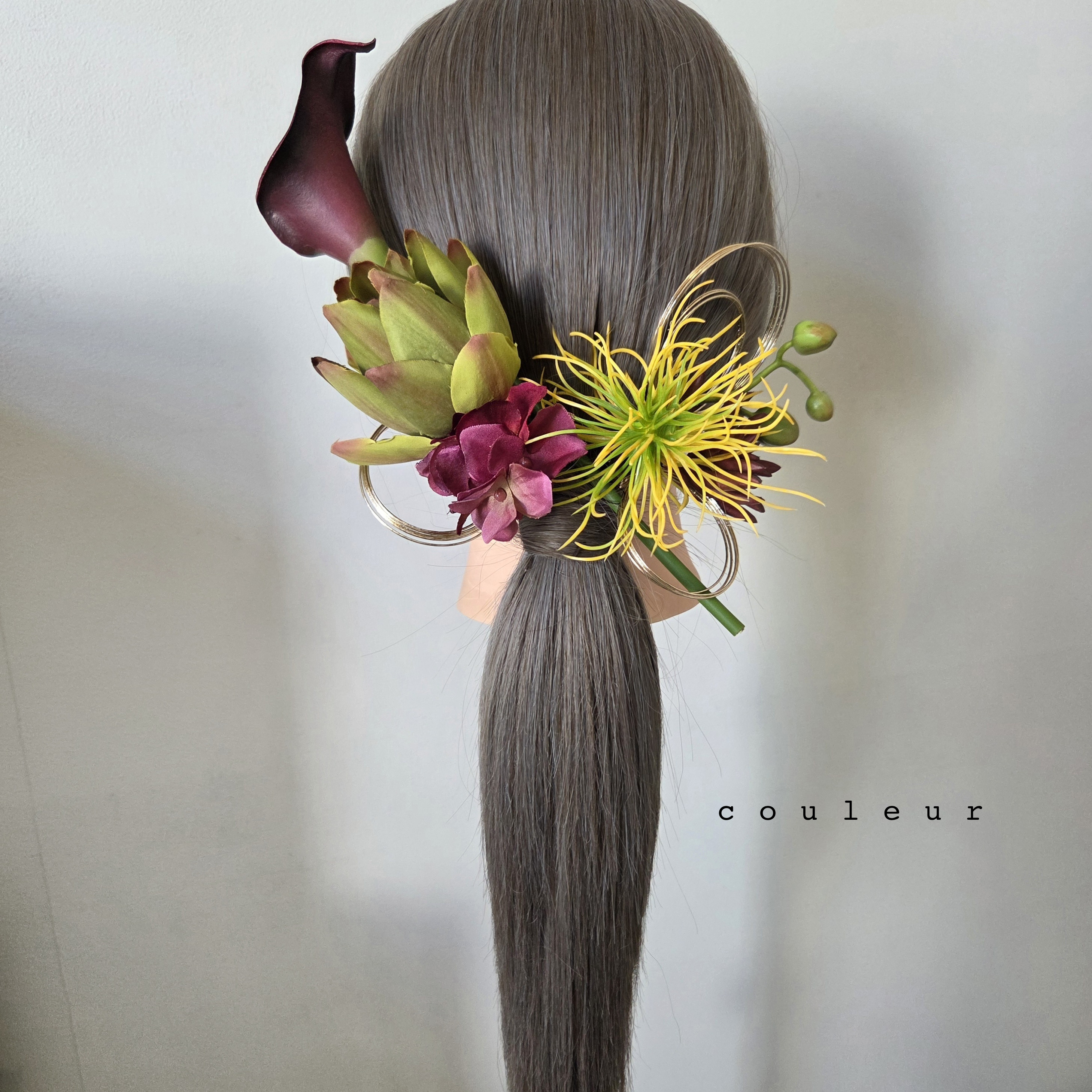 botanical  髪飾り 個性的 結婚式 成人式 卒業式 モダン 水引 金箔 銀箔