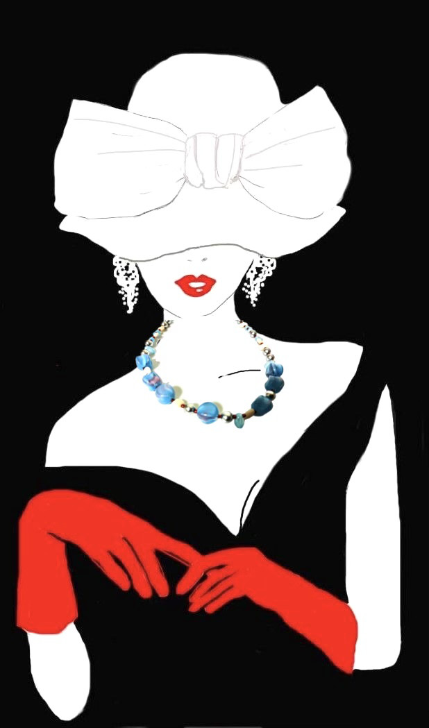 ヨーロッパブルービーズネックレス