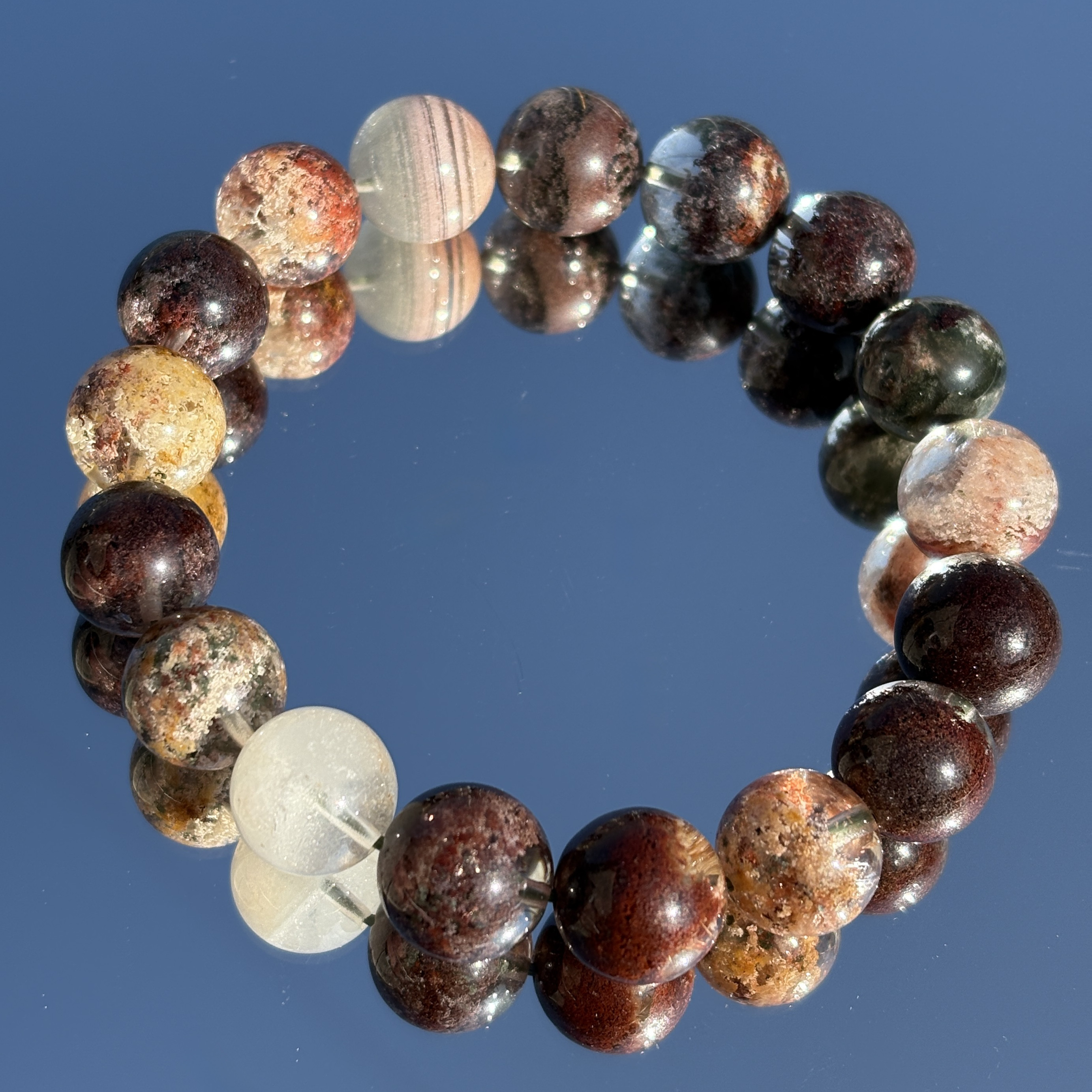 四季ガーデンクォーツ ブレスレット✨️高品質天然石【石言葉】「地に足をつける」「真面目」「瞑想」