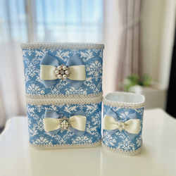 クロスリボン♡心ときめくウェットティッシュケースとティッシュケースセット クロスリボン♡心ときめくウェットティッシュケースとティッシュケース